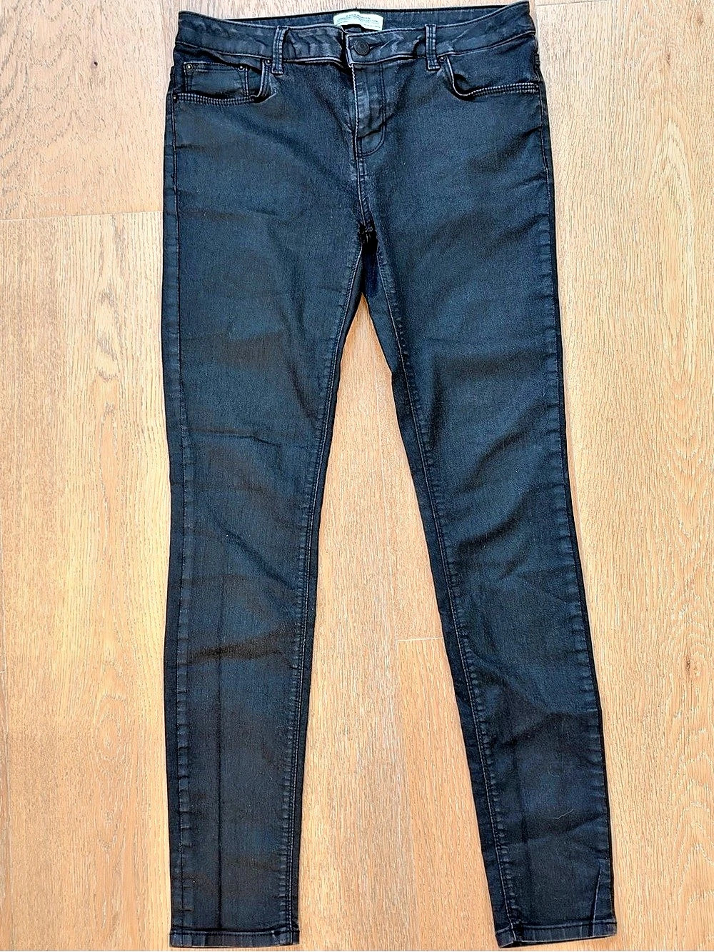 Zara Woman Premium Denim Collection Black Skinny Jeans Size 4